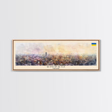 Load image into Gallery viewer, Dnipro Ukraine Wall Art, Panoramic Travel Poster, Panoramic Framed Canvas Print, City Wall Art, Wall Hanging Home Decor, Travel Art