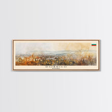 Load image into Gallery viewer, Dobrich Bulgaria Travel Art, City Art, Framed Canvas Print or Metal Wall Art, Europe Travel Poster, Panoramic Wall Art, Extra Wide Wall Art