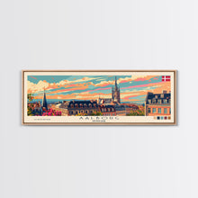 Carregar imagem no visualizador da galeria, Aalborg Denmark Wall Art, Panoramic Travel Poster, Panoramic Framed Canvas Print, City Wall Art, Wall Hanging Home Decor, Travel Art