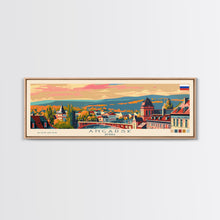 Load image into Gallery viewer, Angarsk Russia Panoramic Travel Poster, Framed Canvas Print or Metal Wall Art, Travel Art, Home Decor, Panoramic Painting, Midcentury Art