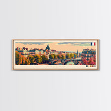 Load image into Gallery viewer, Angers France Wall Art, Panoramic Travel Poster, Panoramic Framed Canvas Print, City Wall Art, Wall Hanging Home Decor, Travel Art