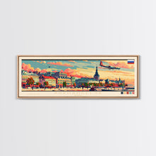 Carregar imagem no visualizador da galeria, Arkhangelsk Russia Panoramic Travel Poster, Framed Canvas Print or Metal Wall Art, Travel Art, Home Decor, Panoramic Painting, Midcentury Art