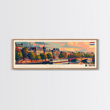 Load image into Gallery viewer, Arnhem Netherlands Wall Art, Panoramic Travel Poster, Panoramic Framed Canvas Print, City Wall Art, Wall Hanging Home Decor, Travel Art