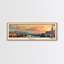 Carregar imagem no visualizador da galeria, Basel SwitzerlandTravel Art, City Art, Framed Canvas Print or Metal Wall Art, Europe Travel Poster, Panoramic Wall Art, Extra Wide Wall Art
