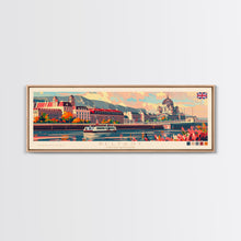 Load image into Gallery viewer, Belfast United Kingdom Travel Print Wall Art, Panoramic City Art, Travel Art, Wall Decor, Vacation Gift, Framed Canvas Print Or Metal Art