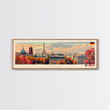 Load image into Gallery viewer, Berlin Germany Travel Print Wall Art, Panoramic City Art, Travel Art, Wall Decor, Vacation Gift, Framed Canvas Print Or Metal Art