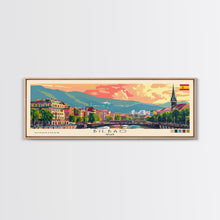 Load image into Gallery viewer, Bilbao Spain Wall Art, Panoramic Travel Poster, Panoramic Framed Canvas Print, City Wall Art, Wall Hanging Home Decor, Travel Art
