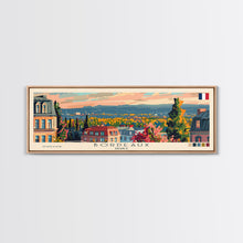 Load image into Gallery viewer, Bordeaux France Panoramic Travel Poster, Framed Canvas Print or Metal Wall Art, Travel Art, Home Decor, Panoramic Painting, Midcentury Art