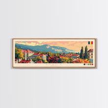 Load image into Gallery viewer, Braila Romania Travel Art, City Art, Framed Canvas Print or Metal Wall Art, Europe Travel Poster, Panoramic Wall Art, Extra Wide Wall Art
