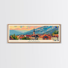 Load image into Gallery viewer, Brčko Bosnia Wall Art, Panoramic Travel Poster, Panoramic Framed Canvas Print, City Wall Art, Wall Hanging Home Decor, Travel Art