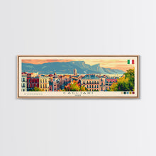 Carregar imagem no visualizador da galeria, Cagliari Italy Wall Art, Panoramic Travel Poster, Panoramic Framed Canvas Print, City Wall Art, Wall Hanging Home Decor, Travel Art
