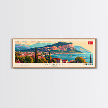 Load image into Gallery viewer, Denizli Turkey Wall Art, Panoramic Travel Poster, Panoramic Framed Canvas Print, City Wall Art, Wall Hanging Home Decor, Travel Art
