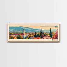 Load image into Gallery viewer, Dobrich Bulgaria Travel Art, City Art, Framed Canvas Print or Metal Wall Art, Europe Travel Poster, Panoramic Wall Art, Extra Wide Wall Art