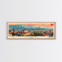 Load image into Gallery viewer, Eskisehir Turkey Panoramic Travel Poster, Framed Canvas Print or Metal Wall Art, Travel Art, Home Decor, Panoramic Painting, Midcentury Art
