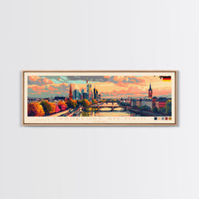 Carregar imagem no visualizador da galeria, Frankfurt Germany Travel Print Wall Art, Panoramic City Art, Travel Art, Wall Decor, Vacation Gift, Framed Canvas Print Or Metal Art