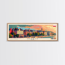 Load image into Gallery viewer, Gdansk Poland Travel Print Wall Art, Panoramic City Art, Travel Art, Wall Decor, Vacation Gift, Framed Canvas Print Or Metal Art
