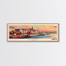 Load image into Gallery viewer, Gdynia Poland Travel Art, City Art, Framed Canvas Print or Metal Wall Art, Europe Travel Poster, Panoramic Wall Art, Extra Wide Wall Art
