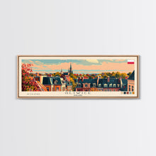 Carregar imagem no visualizador da galeria, Gliwice Poland Panoramic Travel Poster, Framed Canvas Print or Metal Wall Art, Travel Art, Home Decor, Panoramic Painting, Midcentury Art
