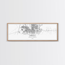 Load image into Gallery viewer, Panoramic Laredo City Map, Texas Art, Map Print, Minimalist Wall Art, Canvas Art, Housewarming Gift, Street Map Art, Closing Gift