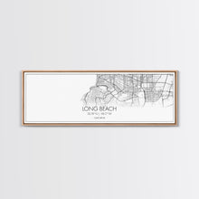 Load image into Gallery viewer, Panoramic Long Beach City Map, California Art, Map Print, Minimalist Wall Art, Canvas Art, Housewarming Gift, Street Map Art, Closing Gift
