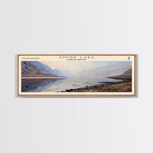 Load image into Gallery viewer, Amisk Lake Panoramic Framed Canvas Print, Lake House Art, Vintage Style, Travel Poster, Nature Scene, Scenic Artwork