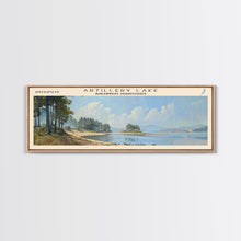 Load image into Gallery viewer, Artillery Lake Panoramic Framed Canvas Print, Lake House Art, Modern Decor, Travel Poster, Scenic View, Home Decoration