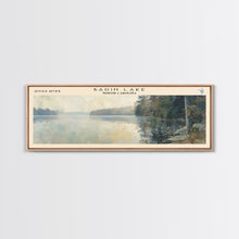 Carregar imagem no visualizador da galeria, Badin Lake North Carolina Panoramic Framed Canvas Print, Lake House Art, Modern Decor, Travel Poster, Scenic View, Home Decoration