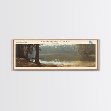 Load image into Gallery viewer, Banning Lake Indiana Framed Canvas Print, Lake House Decor, Panoramic Scenic Painting, Travel Poster, Rustic Art, Nature Wall Art