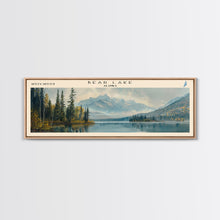 Load image into Gallery viewer, Bear Lake Alaska Framed Canvas Print, Panoramic Lake House Decor, Scenic View, Travel Poster, Rustic Art, Water Reflection