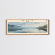 Load image into Gallery viewer, Bear Lake Panoramic Framed Canvas Print, Lake House Decor, Scenic View, Travel Poster, Minimalist Art, Home Decoration