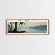 Load image into Gallery viewer, Beech Fork Lake West Virginia Framed Canvas Print, Panoramic Lake House Art, Scenic Painting, Travel Poster, Rustic Decor, Nature Scene