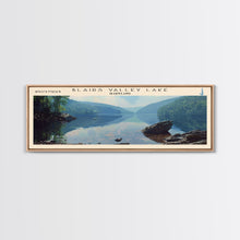 Load image into Gallery viewer, Blairs Valley Lake Maryland Framed Canvas Print, Panoramic Lake House Decor, Scenic View, Travel Poster, Rustic Art, Lake Painting