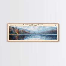 Carregar imagem no visualizador da galeria, Bolton Lakes Connecticut Framed Canvas Print, Panoramic Lake House Art, Scenic View, Travel Poster, Modern Art, Lake Painting