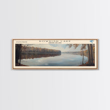 Load image into Gallery viewer, Bowdish Lake Rhode Island Framed Canvas Print, Lake House Art, Panoramic Travel Poster, Wall Art, Modern Lake Painting, Home Decor
