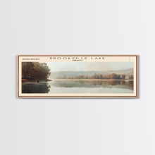 Carregar imagem no visualizador da galeria, Brookville Lake Indiana Framed Canvas Print, Lake House Decor, Panoramic Wall Art, Travel Poster, Rustic Lake Painting, Nature Art