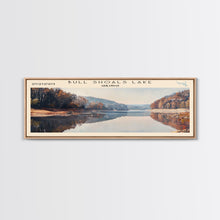 Carregar imagem no visualizador da galeria, Bull Shoals Lake Arkansas Framed Canvas Print, Lake House Art, Panoramic Wall Art, Travel Poster, Rustic Lake Painting, Home Decor