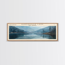 Carregar imagem no visualizador da galeria, Burnsville Lake West Virginia Framed Canvas Print, Panoramic Lake House Decor, Wall Art, Travel Poster, Modern Lake Painting, Nature Art