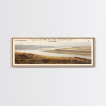 Carregar imagem no visualizador da galeria, Calamus Reservoir Nebraska Framed Canvas Print, Panoramic Lake House Decor, Wall Art, Travel Poster, Rustic Lake Painting, Nature Art