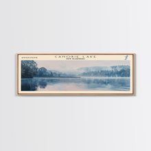 Carregar imagem no visualizador da galeria, Canobie Lake New Hampshire Framed Canvas Print, Panoramic Lake House Art, Wall Art, Travel Poster, Modern Lake Painting, Nature Art