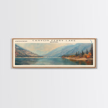 Carregar imagem no visualizador da galeria, Canyon Ferry Lake Montana Framed Canvas Print, Lake House Art, Panoramic Wall Art, Travel Poster, Rustic Lake Painting, Nature Art
