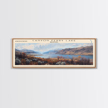 Carregar imagem no visualizador da galeria, Canyon Ferry Lake Framed Canvas Print, Panoramic Lake House Decor, Wall Art, Travel Poster, Modern Lake Painting, Home Decor