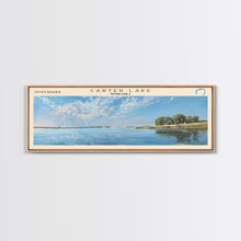 Cargar imagen en el visor de la galería, Carter Lake Nebraska Framed Canvas Print, Lake House Art, Panoramic Wall Art, Travel Poster, Modern Lake Painting, Home Decor