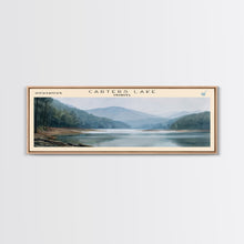 Cargar imagen en el visor de la galería, Carters Lake Georgia Framed Canvas Print, Panoramic Lake House Decor, Wall Art, Travel Poster, Rustic Lake Painting, Nature Art