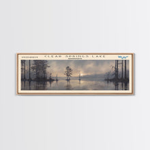 Cargar imagen en el visor de la galería, Clear Springs Lake Mississippi Framed Canvas Print, Panoramic Lake House Decor, Wide Wall Art, Travel Poster, Modern Lake Painting, Nature Art