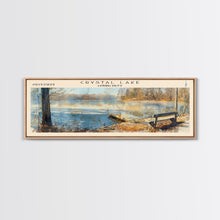 Load image into Gallery viewer, Cross Lake Louisiana Framed Canvas Print, Panoramic Lake House Decor, Wall Art, Travel Poster, Rustic Lake Painting, Nature Art