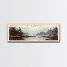 Load image into Gallery viewer, Davy Lake Framed Canvas Print, Lake House Decor, Panoramic Wall Art, Travel Poster, Rustic Lake Painting, Home Decor