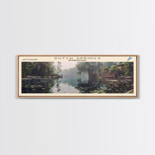 Load image into Gallery viewer, Dutch Springs Pennsylvania Framed Canvas Print, Lake House Art, Panoramic Wall Art, Travel Poster, Rustic Lake Painting, Home Decor