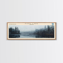 Load image into Gallery viewer, East Lake Oregon Framed Canvas Print, Panoramic Lake House Decor, Wall Art, Travel Poster, Rustic Lake Painting, Home Decor