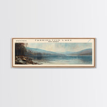 Carregar imagem no visualizador da galeria, Farrington Lake New Jersey Framed Canvas Print, Lake House Decor, Panoramic Wall Art, Travel Poster, Modern Lake Painting, Nature Art