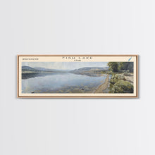 Carregar imagem no visualizador da galeria, Fish Lake Utah Framed Canvas Print, Panoramic Lake House Decor, Wall Art, Travel Poster, Tranquil Lake Painting, Nature Art